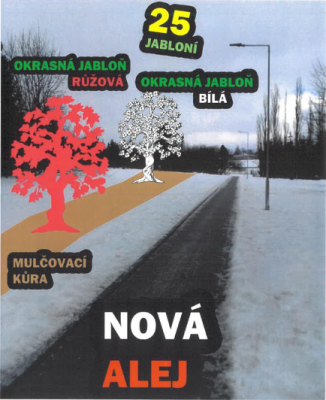 VYSÁZÍME NOVOU ALEJ OKRASNÝCH JABLONÍ